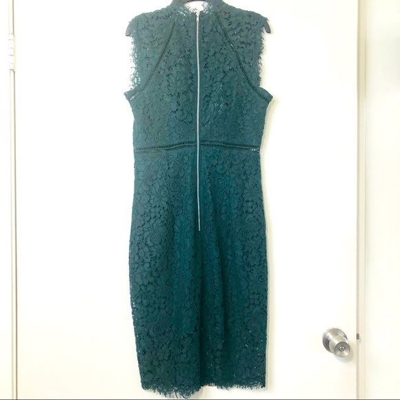 SOLD Bardot Deep Emerald Green "PARIS" Lace Overlay Dress- Size 6/S - Picture 6 of 16